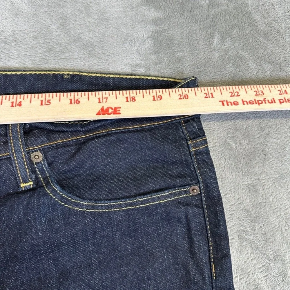 Levi Strauss Mens Dark Wash Indigo Straight Leg Denim Jeans Blue 42x27
